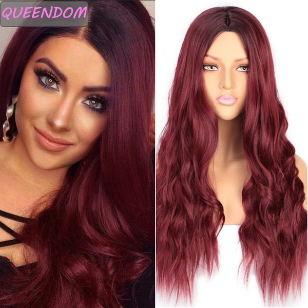 ombre burgundy long wavy wigs natural middle part wave hair wigs synthetic afro american dark roots cosplay fake wig for women, Black
ombre burgundy long wavy wigs natural middle part wave hair wigs synthetic afro american dark roots cosplay fake wig for women, Black