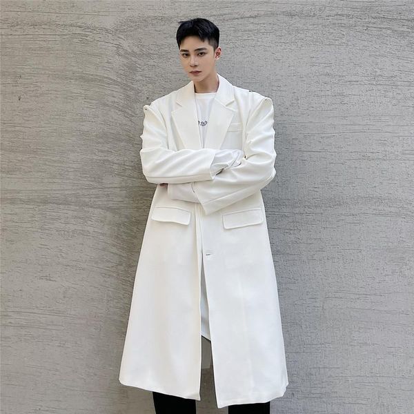 men's trench coats shoulder buckle design korean streetwear fashion loose casual 3/4 length coat outerwear men long jacket overcoat, Tan;black
men's trench coats shoulder buckle design korean streetwear fashion loose casual 3/4 length coat outerwear men long jacket overcoat, Tan;black