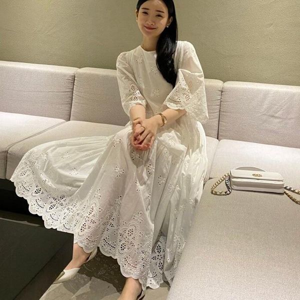 casual dresses korean elegant loose hollow out maxi dress for women o neck vacation beach robe femme female 2021 summer fashion, Black;gray
casual dresses korean elegant loose hollow out maxi dress for women o neck vacation beach robe femme female 2021 summer fashion, Black;gray