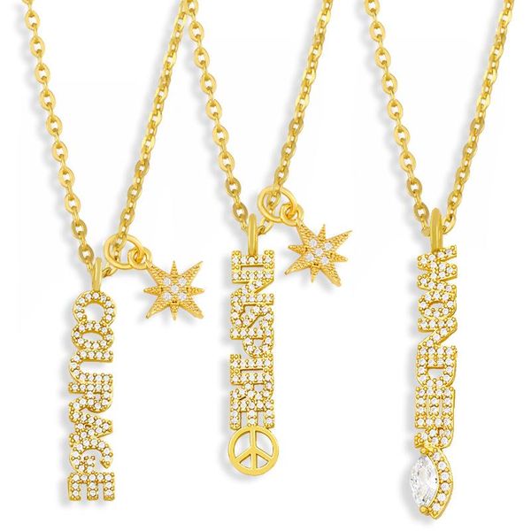 pendant necklaces flola white stone letter courage garteful necklace for women cz rhinestone gold plated jewelry gifts nkev45, Silver
pendant necklaces flola white stone letter courage garteful necklace for women cz rhinestone gold plated jewelry gifts nkev45, Silver