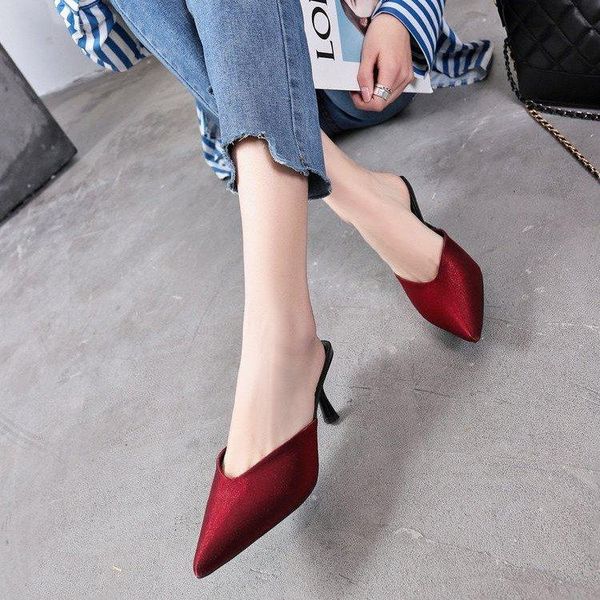 slippers graceful women female fashion casual pointed toe half sandals slides med-heeled stilettos mules shoes gbn6, Black
slippers graceful women female fashion casual pointed toe half sandals slides med-heeled stilettos mules shoes gbn6, Black