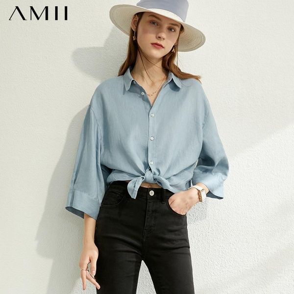 women's blouses & shirts amii minimalism spring summer solid loose shirt causal lapel three quarter sleeves female 12030212, White
women's blouses & shirts amii minimalism spring summer solid loose shirt causal lapel three quarter sleeves female 12030212, White