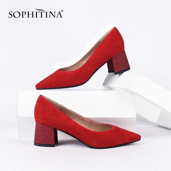 sophitina pointed toe pumps fashion special hoof heels kid suede women's shoes new shallow casual pumps sc248 210408, Black
sophitina pointed toe pumps fashion special hoof heels kid suede women's shoes new shallow casual pumps sc248 210408, Black
