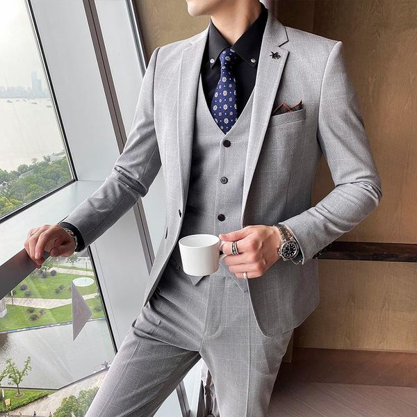autumn fashion suit three piece british style one button non iron wrinkle resistant young men's plaid suits & blazers, White;black
autumn fashion suit three piece british style one button non iron wrinkle resistant young men's plaid suits & blazers, White;black