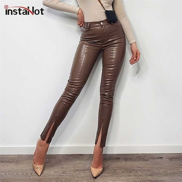 insta casual split women pant high waist zipper skinny faux leather s trousers autumn streetwear female office lady 211124, Black;white
insta casual split women pant high waist zipper skinny faux leather s trousers autumn streetwear female office lady 211124, Black;white