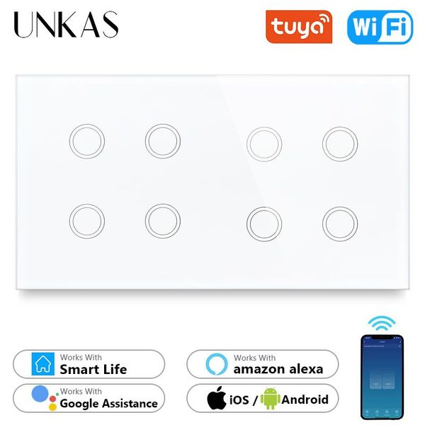 smart home control unkas 8 gang wifi eu standard touch on / off switch crystal glass 157mm panel work tuya alexa google outlet
smart home control unkas 8 gang wifi eu standard touch on / off switch crystal glass 157mm panel work tuya alexa google outlet