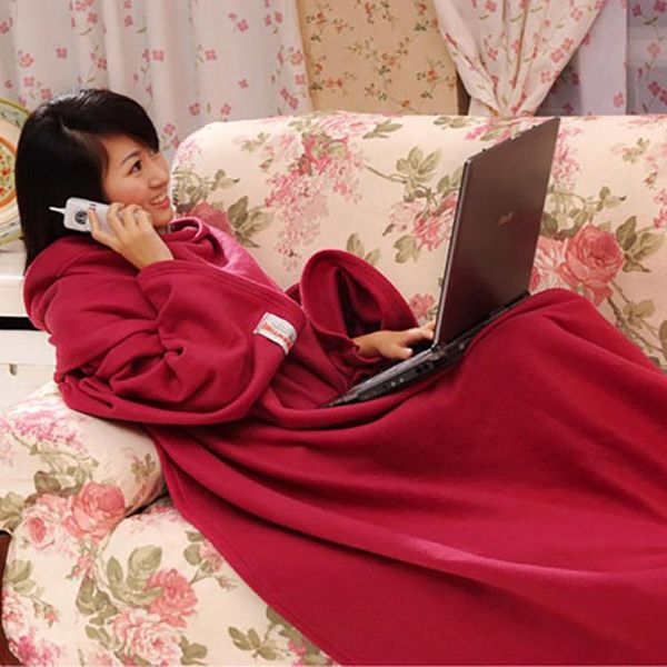 outdoor pads the most fashionable dinner family winter warm wool blanket robe scarf with sleeves 
outdoor pads the most fashionable dinner family winter warm wool blanket robe scarf with sleeves