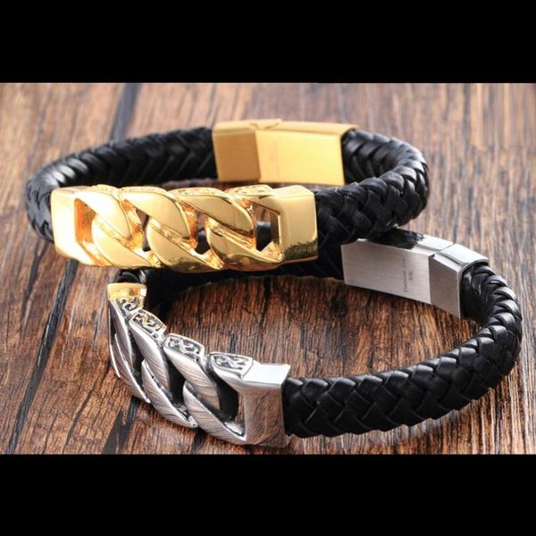 silver color/gold cuban curb chain stainless steel men's jewelry genuine braided wristband bracelet 8.46"*11mm link,, Black
silver color/gold cuban curb chain stainless steel men's jewelry genuine braided wristband bracelet 8.46"*11mm link,, Black