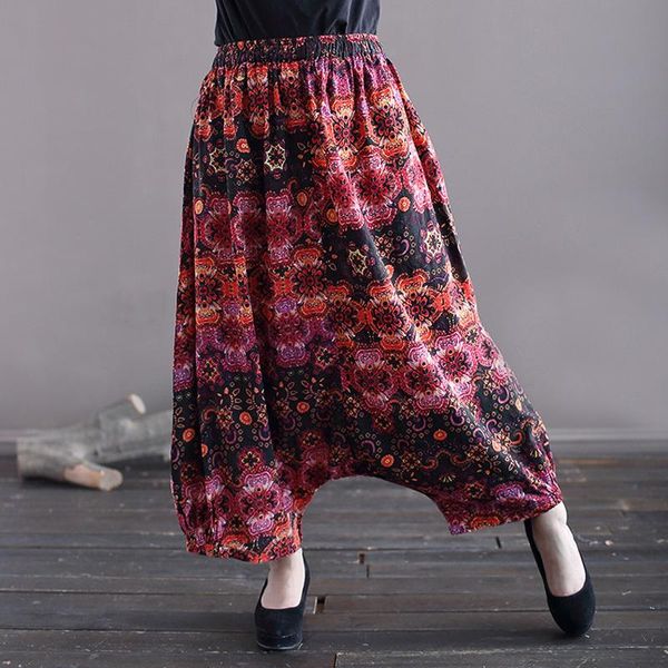 women's pants & capris johnature women vintage cotton linen cross 2021 summer elastic waist print floral trouser loose female casual, Black;white
women's pants & capris johnature women vintage cotton linen cross 2021 summer elastic waist print floral trouser loose female casual, Black;white