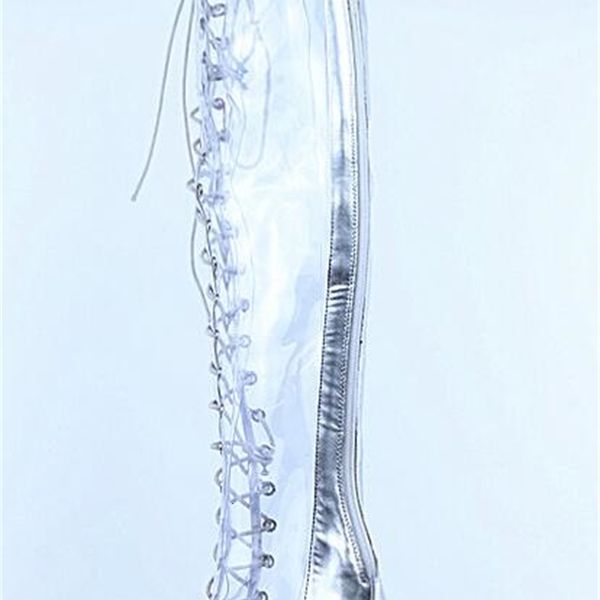 boot fashion boots women gladiator thigh high shoes lace up light pvc transparent jump, Black
boot fashion boots women gladiator thigh high shoes lace up light pvc transparent jump, Black