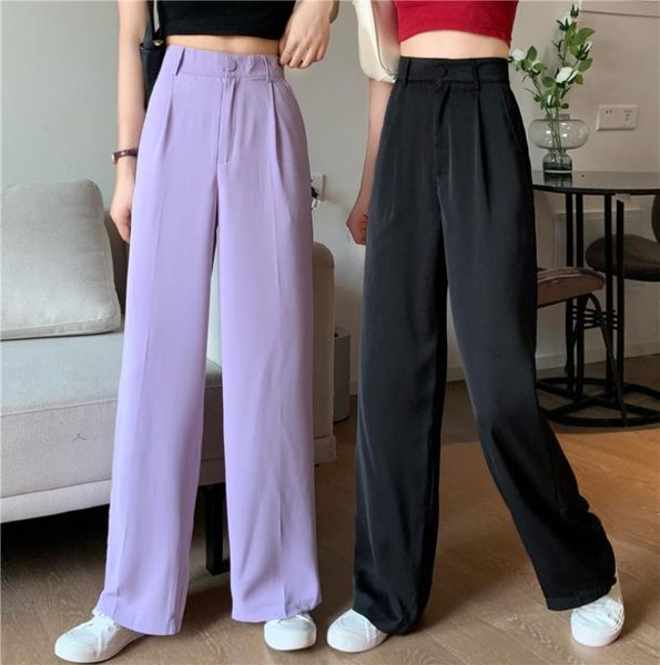 women's pants & capris summer high waist female suit 2021 streetwear ladies loose trousers casual women floor-length wide leg, Black;white
women's pants & capris summer high waist female suit 2021 streetwear ladies loose trousers casual women floor-length wide leg, Black;white