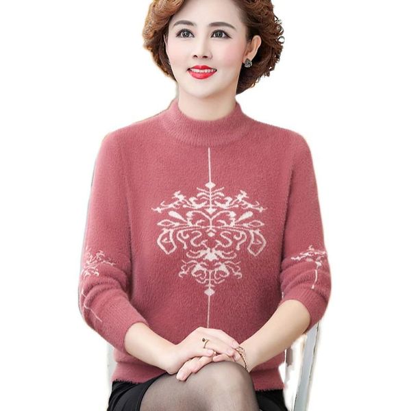 women's sweaters 2021 mom autumn winter pullover plus thicken mink fleece sweater middle-aged fashion women size coat a373, White;black
women's sweaters 2021 mom autumn winter pullover plus thicken mink fleece sweater middle-aged fashion women size coat a373, White;black