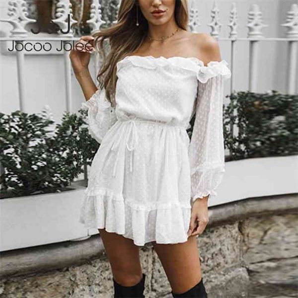 women elegant polka dot short summer off shoulder ruffles mini a line casual white beach party dress 210416, Black;gray
women elegant polka dot short summer off shoulder ruffles mini a line casual white beach party dress 210416, Black;gray