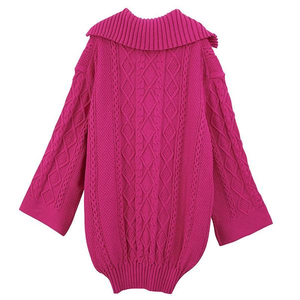 women's sweaters 2021 autuma lenticular mid-length knitted sweater loose loose-necked lapel pullover, White;black
women's sweaters 2021 autuma lenticular mid-length knitted sweater loose loose-necked lapel pullover, White;black