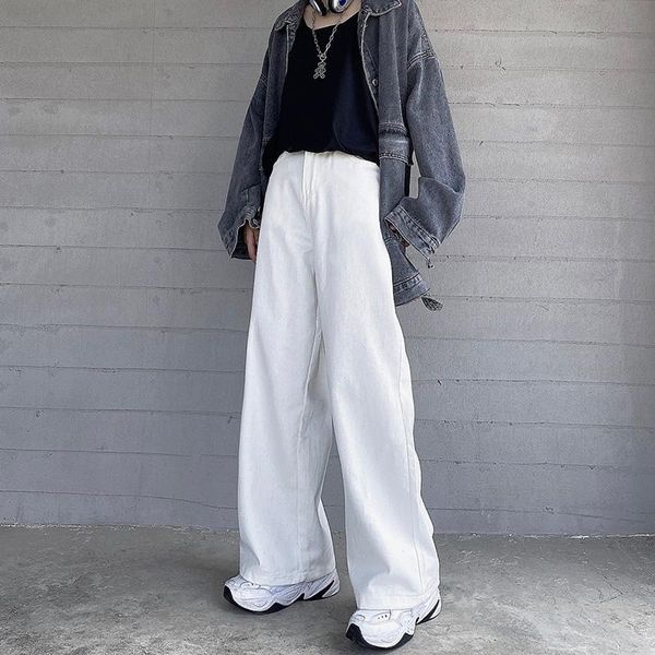 women's jeans 2021 korean style loose slimming white straight-leg pants autumn and winter high waist wide leg casual, Blue
women's jeans 2021 korean style loose slimming white straight-leg pants autumn and winter high waist wide leg casual, Blue