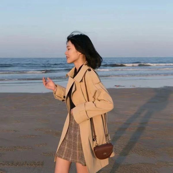 women's jackets women windbreaker coat khaki black retro british style lapel big button korean slim spring and autumn oversize thi, Black;brown
women's jackets women windbreaker coat khaki black retro british style lapel big button korean slim spring and autumn oversize thi, Black;brown