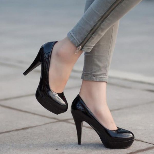 dress shoes ladies pumps offfice stiletto patent leather slip on platform party wedding female fashion women high heels plus size, Black
dress shoes ladies pumps offfice stiletto patent leather slip on platform party wedding female fashion women high heels plus size, Black