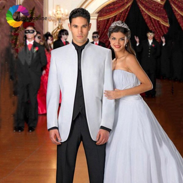 men's suits & blazers custom made white men wedding for man blazer suit stand lapel 3piece jacket pants vest groomsmen groom tuxed, White;black
men's suits & blazers custom made white men wedding for man blazer suit stand lapel 3piece jacket pants vest groomsmen groom tuxed, White;black