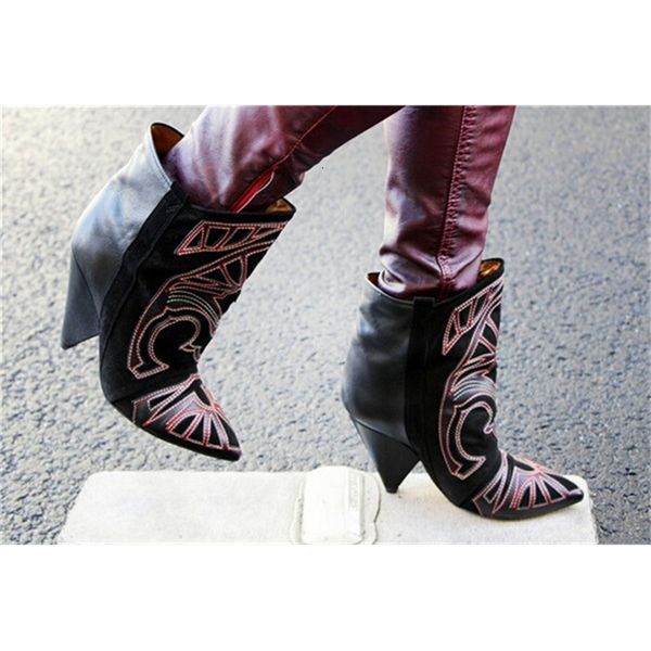 boot beautiful embroidery ankle shoe boots high legal spike leap ladies autumn shoes women, Black
boot beautiful embroidery ankle shoe boots high legal spike leap ladies autumn shoes women, Black