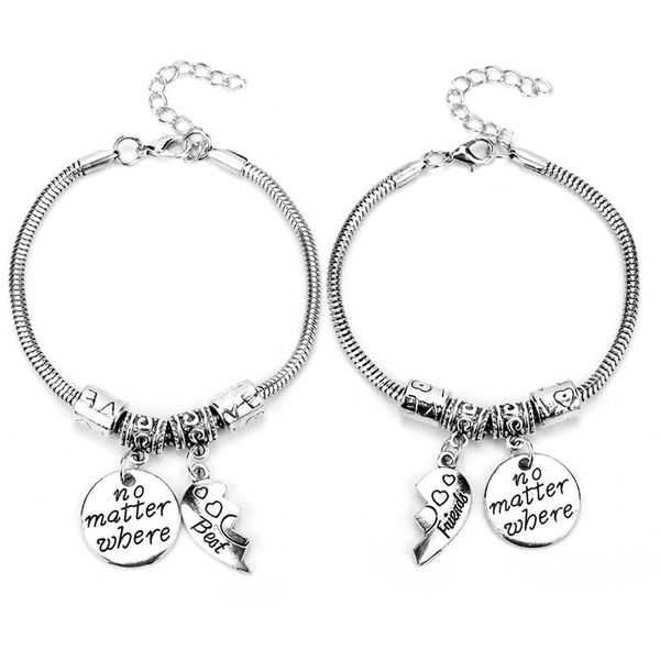 link, chain dongsheng vintage 2pcs bff bracelets no matter where friend forever bracelet half broken heart friendship gift-25, Black
link, chain dongsheng vintage 2pcs bff bracelets no matter where friend forever bracelet half broken heart friendship gift-25, Black