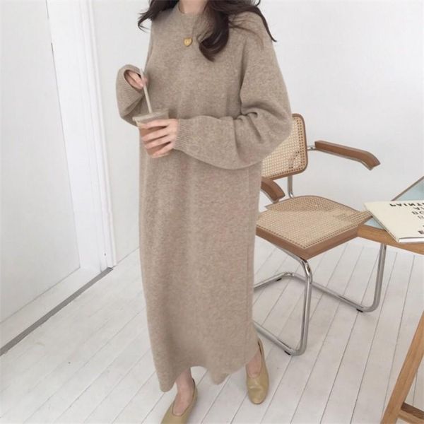 knitted dresses for women crew-neck long sleeve korean style fall mid-length dress female loose casual pullover kobieta sukienka, Black;gray
knitted dresses for women crew-neck long sleeve korean style fall mid-length dress female loose casual pullover kobieta sukienka, Black;gray