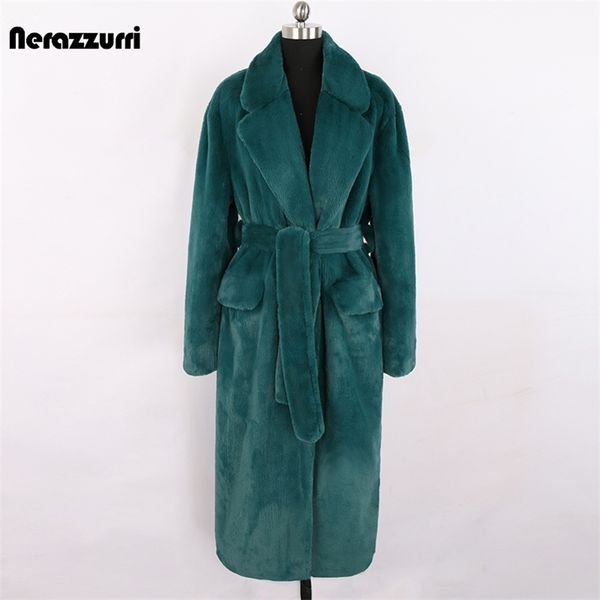 nerazzurri winter long green warm soft loose fluffy faux fur coat women belt lapel elegant luxury designer korean fashion 211124, Black
nerazzurri winter long green warm soft loose fluffy faux fur coat women belt lapel elegant luxury designer korean fashion 211124, Black