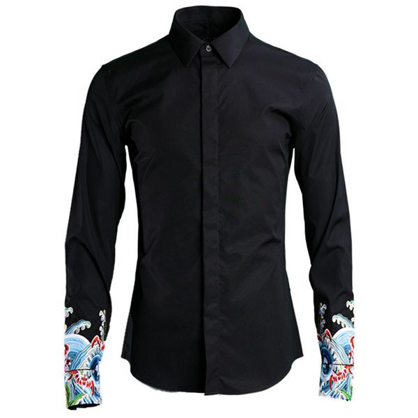 men's t-shirts high-end long sleeve brand cotton men casual black solid shirts male business fashion clothing spring shirt mens chemise, White;black
men's t-shirts high-end long sleeve brand cotton men casual black solid shirts male business fashion clothing spring shirt mens chemise, White;black
