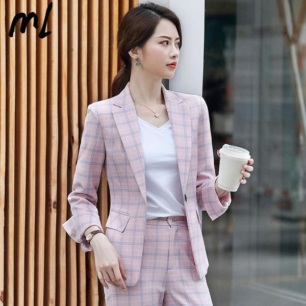 women's suits & blazers women casual plaid two pieces sets formal pant suit blazer office lady business high-quality work wear trousers, White;black
women's suits & blazers women casual plaid two pieces sets formal pant suit blazer office lady business high-quality work wear trousers, White;black