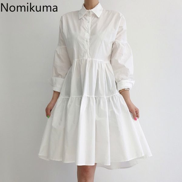 nomikuma fashion turn down collar long sleeve dress women single breasted solid color casual mini dresses vestidos 210514, Black;gray
nomikuma fashion turn down collar long sleeve dress women single breasted solid color casual mini dresses vestidos 210514, Black;gray