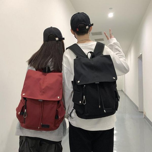 backpack fashion large-capacity black drawstring nylon fabric women designer brand casual men 2021