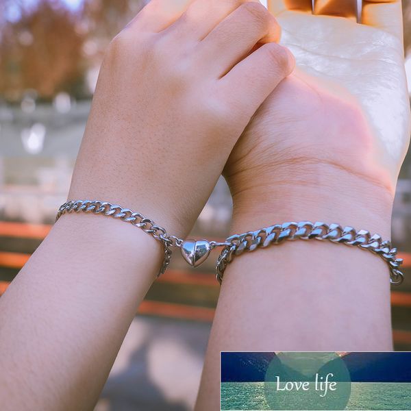 2pcs/set heart shaped magnet attraction bracelet for couples stainless steel cuba chain men's and women's charm jewelry gifts, Golden;silver
2pcs/set heart shaped magnet attraction bracelet for couples stainless steel cuba chain men's and women's charm jewelry gifts, Golden;silver