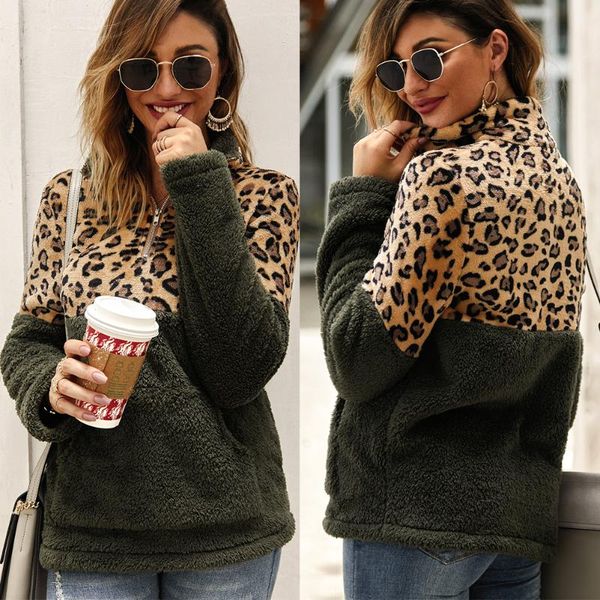 women's sweaters 2021 winter fleece sweater fashion leopard patchwork fluffy thick women warm zipper pullovers sweatshirts, White;black
women's sweaters 2021 winter fleece sweater fashion leopard patchwork fluffy thick women warm zipper pullovers sweatshirts, White;black