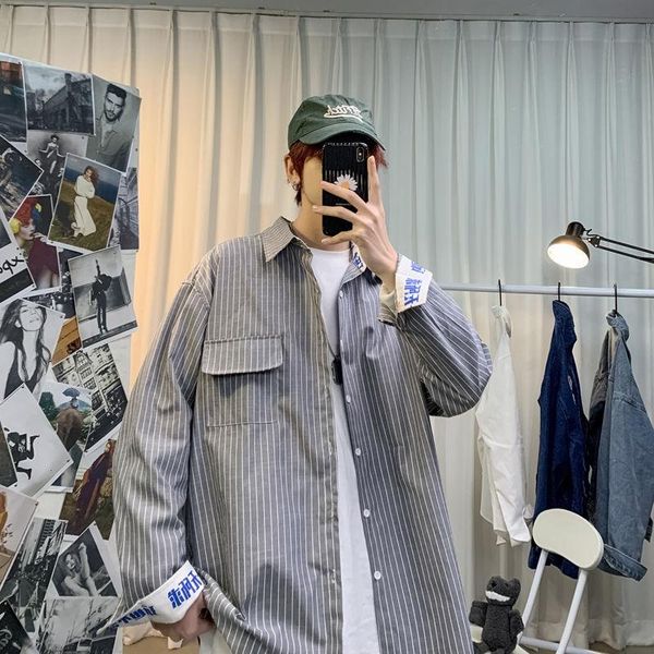 spring clothing korean fashion loose long sleeve coat men's shirt kpop holiday preppy style smart casual shirts, White;black
spring clothing korean fashion loose long sleeve coat men's shirt kpop holiday preppy style smart casual shirts, White;black