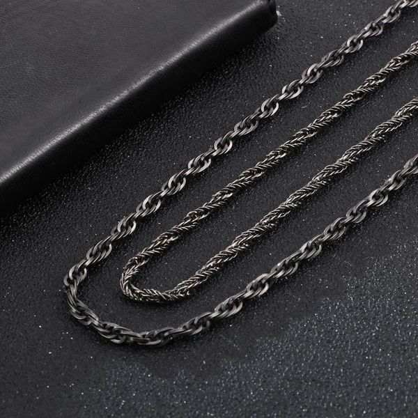 3.5/4mm width men stainless steel necklace twisted chain spiga wheat link in black hiphop jewelry for boy chains, Silver
3.5/4mm width men stainless steel necklace twisted chain spiga wheat link in black hiphop jewelry for boy chains, Silver