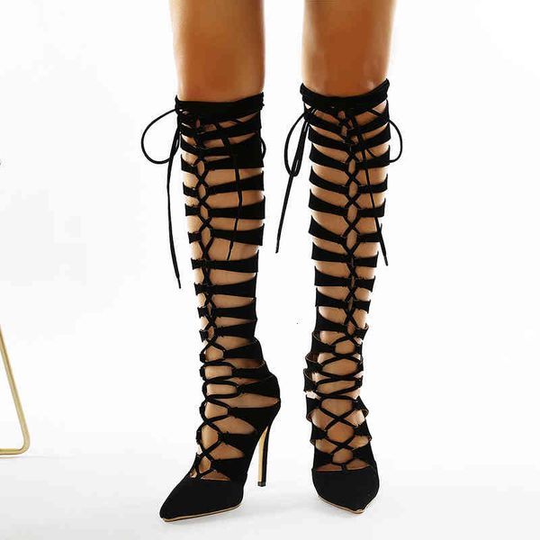 sandals pointed toe women summer shoes black knee high boots cross-tied zipper flock heels ladies size 42 0lrg
sandals pointed toe women summer shoes black knee high boots cross-tied zipper flock heels ladies size 42 0lrg