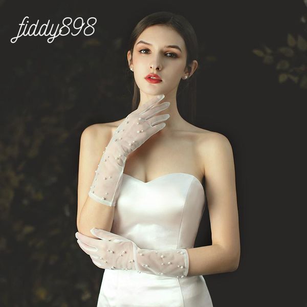 bridal gloves elegant short women pearls wedding for bride tulle accessories mariage femme, White
bridal gloves elegant short women pearls wedding for bride tulle accessories mariage femme, White