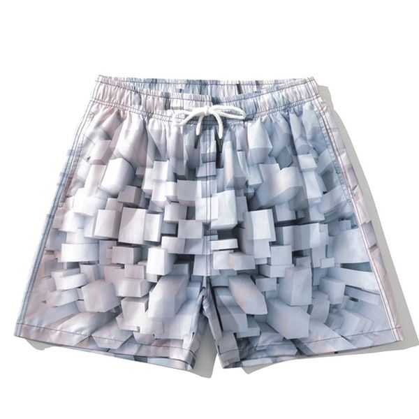 men's shorts wear-resistant quick-drying 3d printing men sports five-point pants big summer beach, White;black 
men's shorts wear-resistant quick-drying 3d printing men sports five-point pants big summer beach, White;black