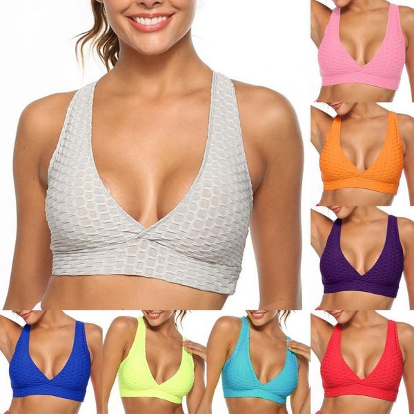 deep v neck padded womens tank wireless push up sports bra brassiere underwear, White
deep v neck padded womens tank wireless push up sports bra brassiere underwear, White
