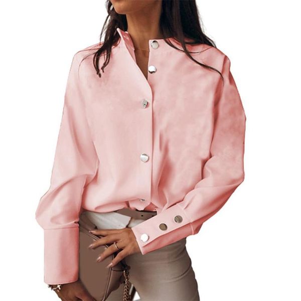 women's blouses & shirts women spring shirt casual long sleeve fashion stand collar single-breasted buttons cuff autumn office blouse, White
women's blouses & shirts women spring shirt casual long sleeve fashion stand collar single-breasted buttons cuff autumn office blouse, White