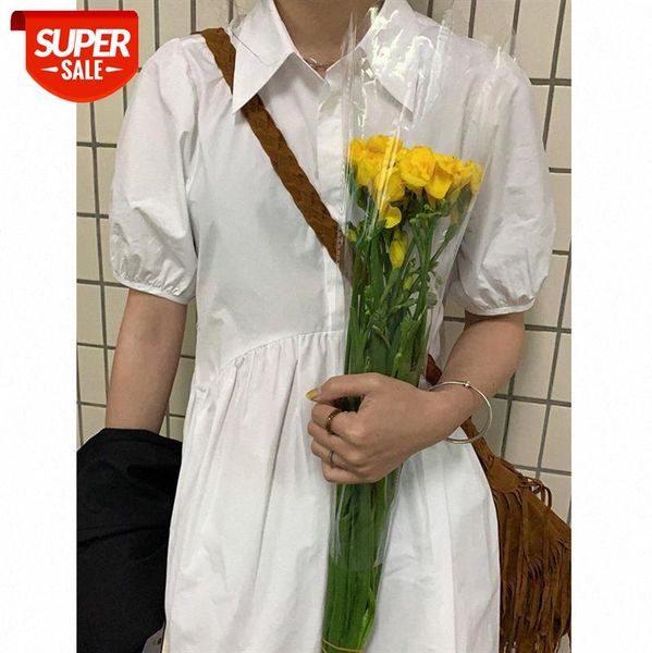 french bellflower white small puff sleeve dress female first love shirt skirt net red tide #gh9l, White;black
french bellflower white small puff sleeve dress female first love shirt skirt net red tide #gh9l, White;black