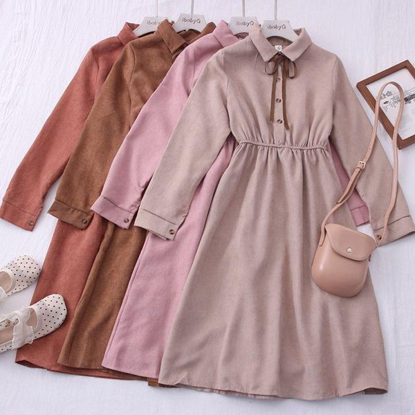 casual dresses elegant women dress solid long sleeve turn down neck button bow elastic waist female vestidos w170, Black;gray
casual dresses elegant women dress solid long sleeve turn down neck button bow elastic waist female vestidos w170, Black;gray