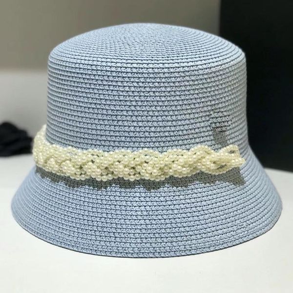 pearl chain decorated retro french style little fragrance fashion korean sun hat wide brim hats, Blue;gray
pearl chain decorated retro french style little fragrance fashion korean sun hat wide brim hats, Blue;gray