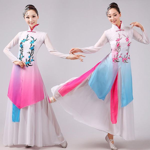 national costume yangko dance fan long sleeve women dancer classic stage dancing clothes wear, Black;red
national costume yangko dance fan long sleeve women dancer classic stage dancing clothes wear, Black;red