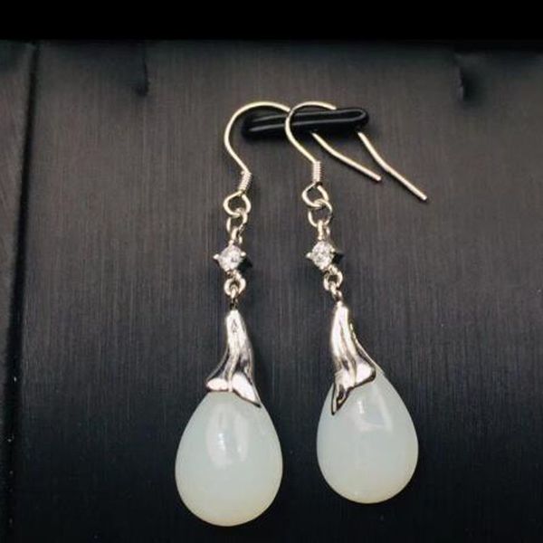 925 silver fine jewelry hetian white jade fashion temperament water drop designed for women to create gifts, Black;brown
925 silver fine jewelry hetian white jade fashion temperament water drop designed for women to create gifts, Black;brown