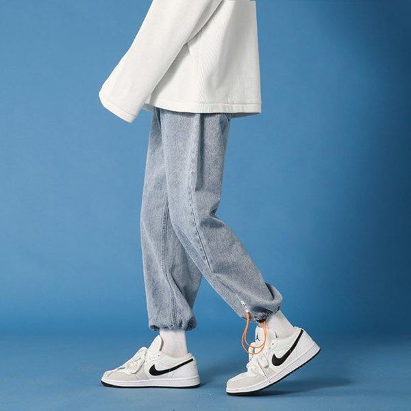 men's jeans tie feet male street fashion summer little straight loose men casual trousers mens joggers sport, Blue
men's jeans tie feet male street fashion summer little straight loose men casual trousers mens joggers sport, Blue