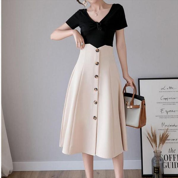 spring button midi pleated casual women skirts sweet ruffles high waist summer slim solid color, Black
spring button midi pleated casual women skirts sweet ruffles high waist summer slim solid color, Black
