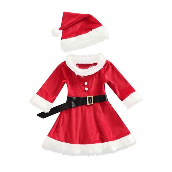 girl's dresses cute girls merry christmas party winter warm fluffy stitching boat neck long sleeve dress+hat+waist belt suit for kids, Red;yellow
girl's dresses cute girls merry christmas party winter warm fluffy stitching boat neck long sleeve dress+hat+waist belt suit for kids, Red;yellow
