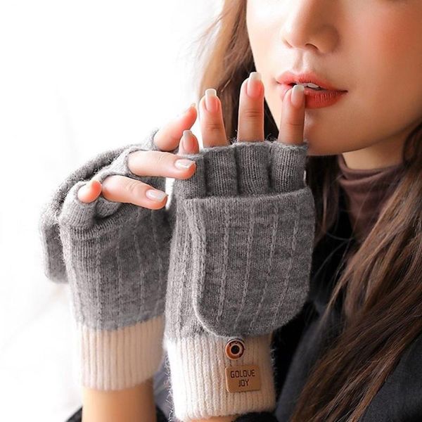 sports gloves autumn and winter half-finger flip knitted ladies outdoor windproof warmth fingerless cover allmatch alpaca, Black
sports gloves autumn and winter half-finger flip knitted ladies outdoor windproof warmth fingerless cover allmatch alpaca, Black