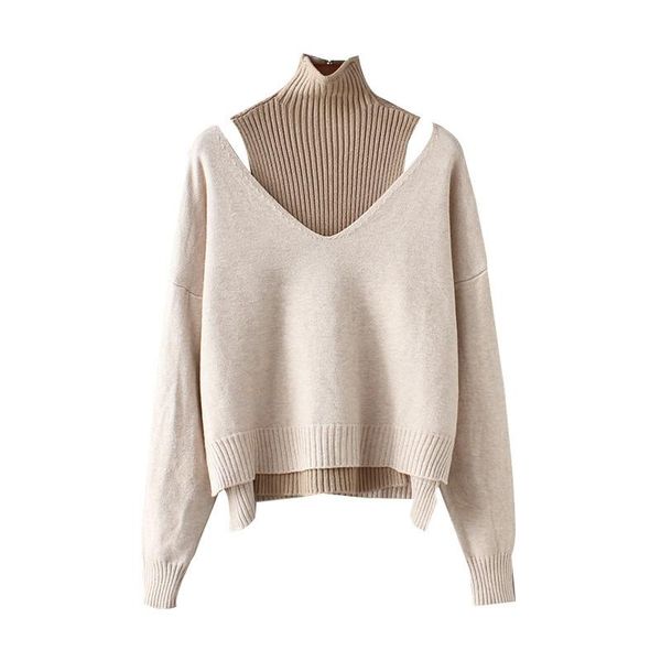 women's tracksuits patchwork hit color set for women v neck long sleeve sweater turtleneck sleeveless vest casual two piece sets female, Gray
women's tracksuits patchwork hit color set for women v neck long sleeve sweater turtleneck sleeveless vest casual two piece sets female, Gray