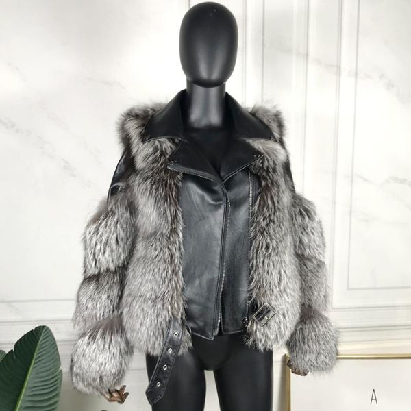 women's fur & faux natural jacket real silver coat sheepskin collar winter warm thick overvoat women outwear, Black
women's fur & faux natural jacket real silver coat sheepskin collar winter warm thick overvoat women outwear, Black